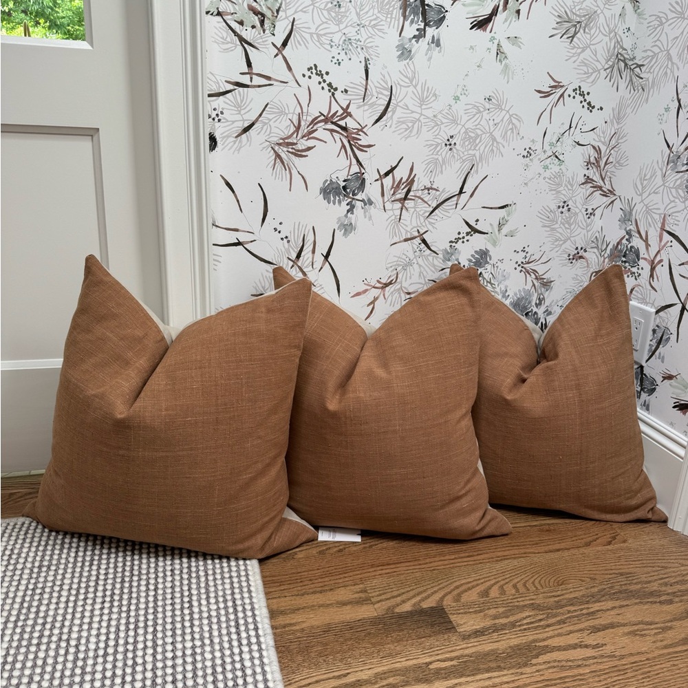 Warm brown accent pillow 23” (3 available)
